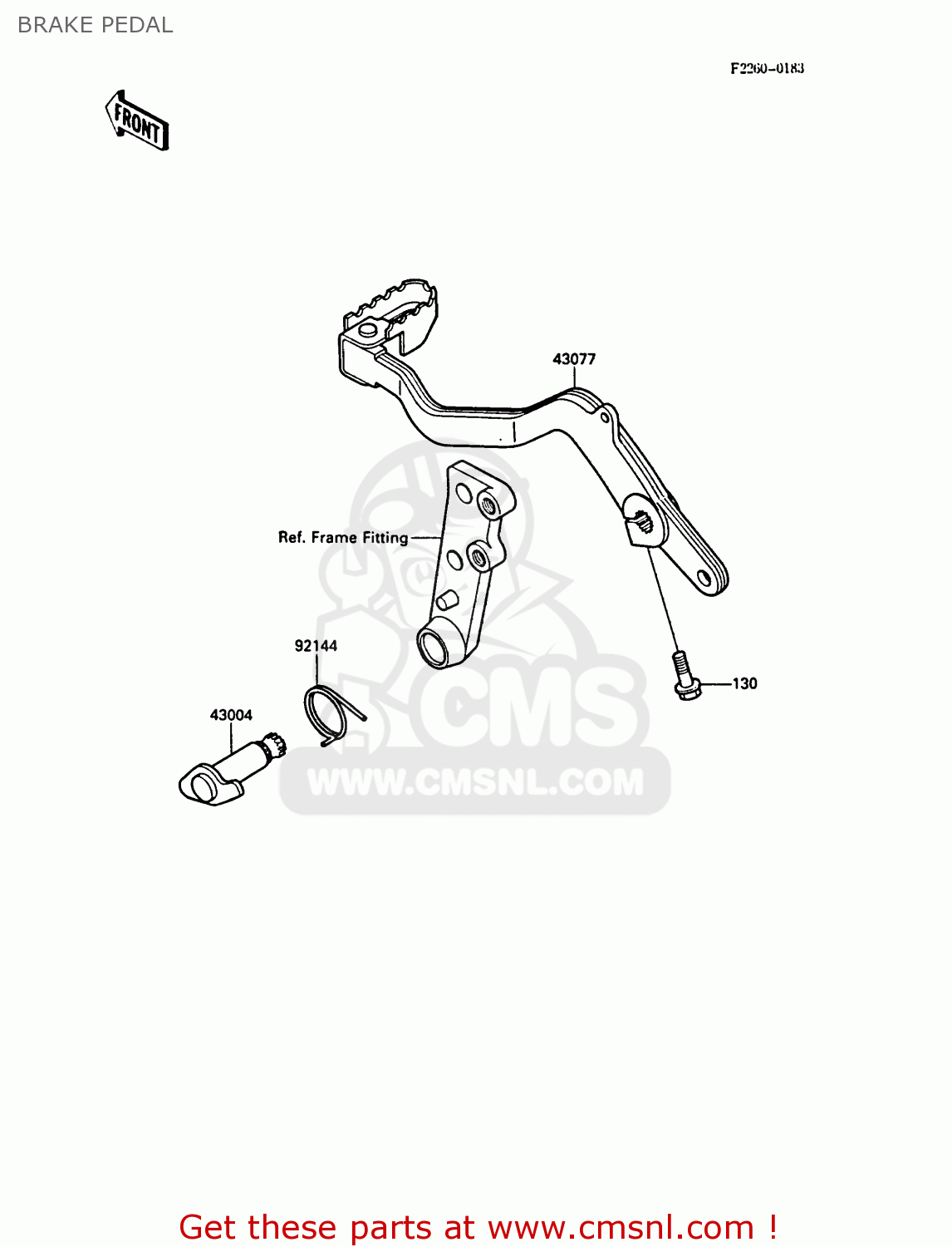 BRAKE PEDAL KL500-A1 KLR500 1987 NORWAY AR