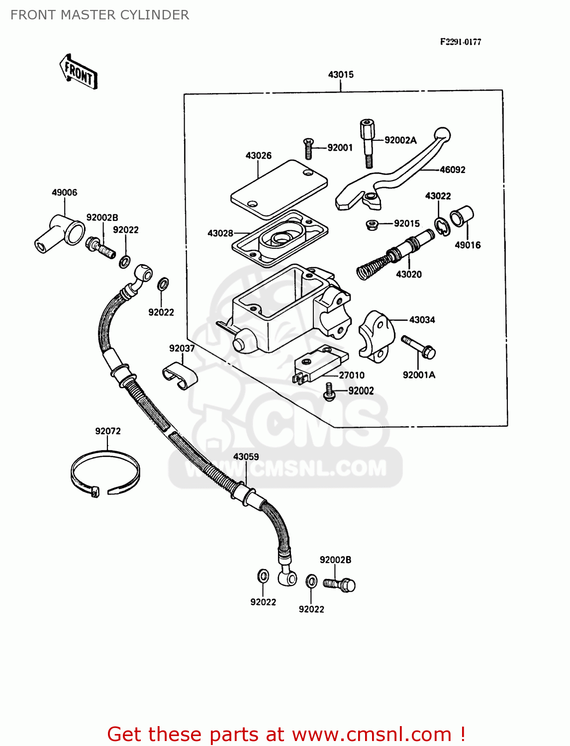 FRONT MASTER CYLINDER KL500-A1 KLR500 1987 NORWAY AR