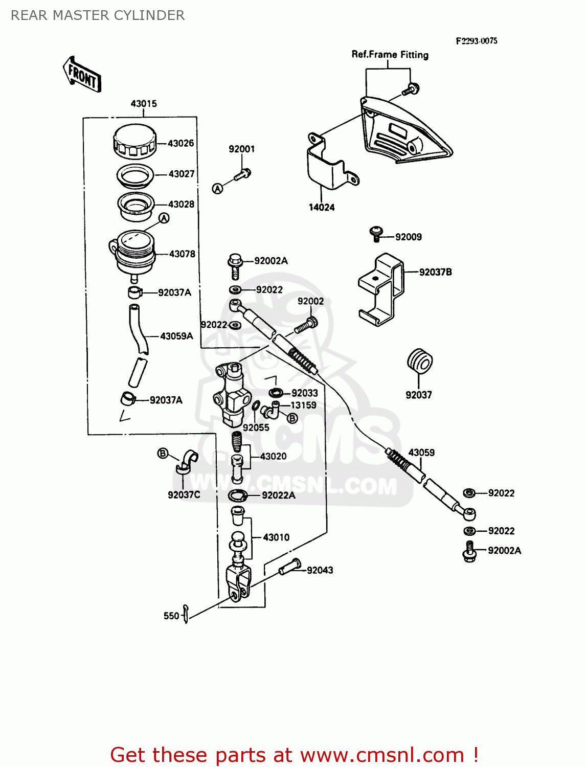 REAR MASTER CYLINDER KL500-A1 KLR500 1987 NORWAY AR