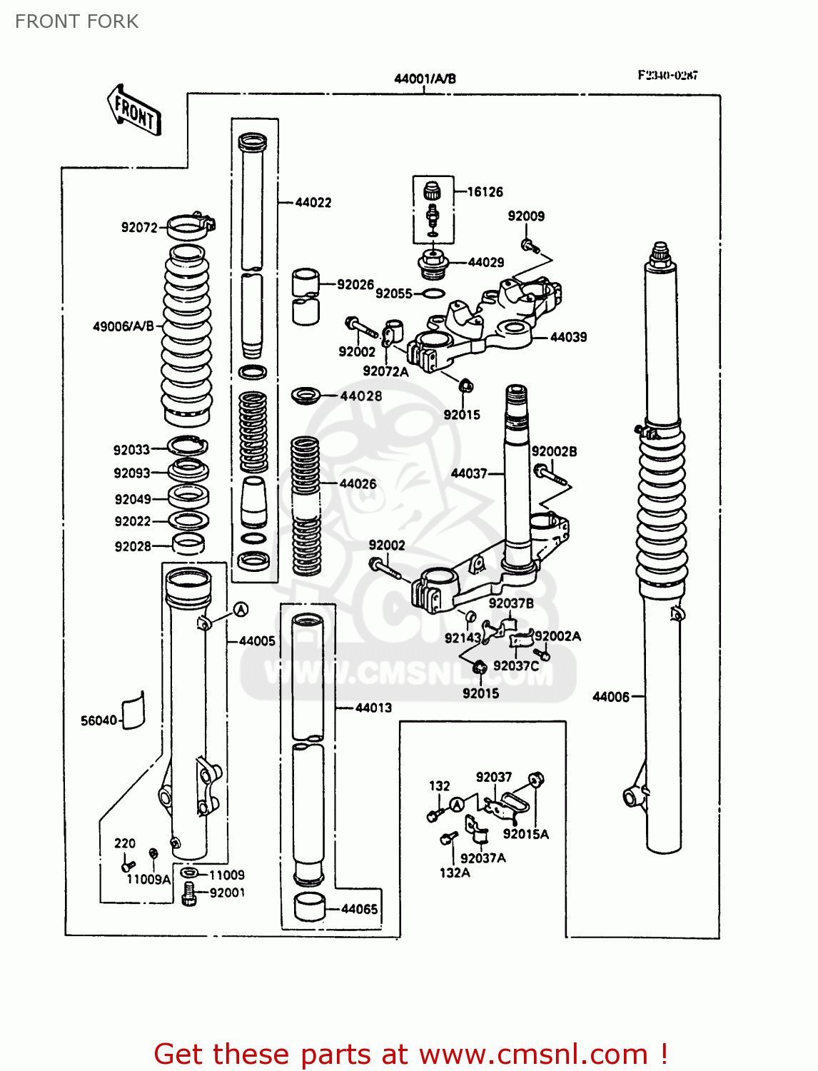 FRONT FORK KL500-A1 KLR500 1987 NORWAY AR