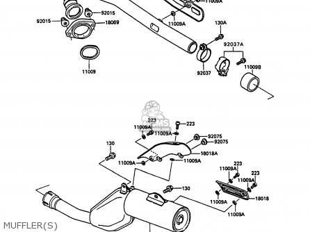 MUFFLER(S) - KL500-A1 KLR500 1987 NORWAY AR