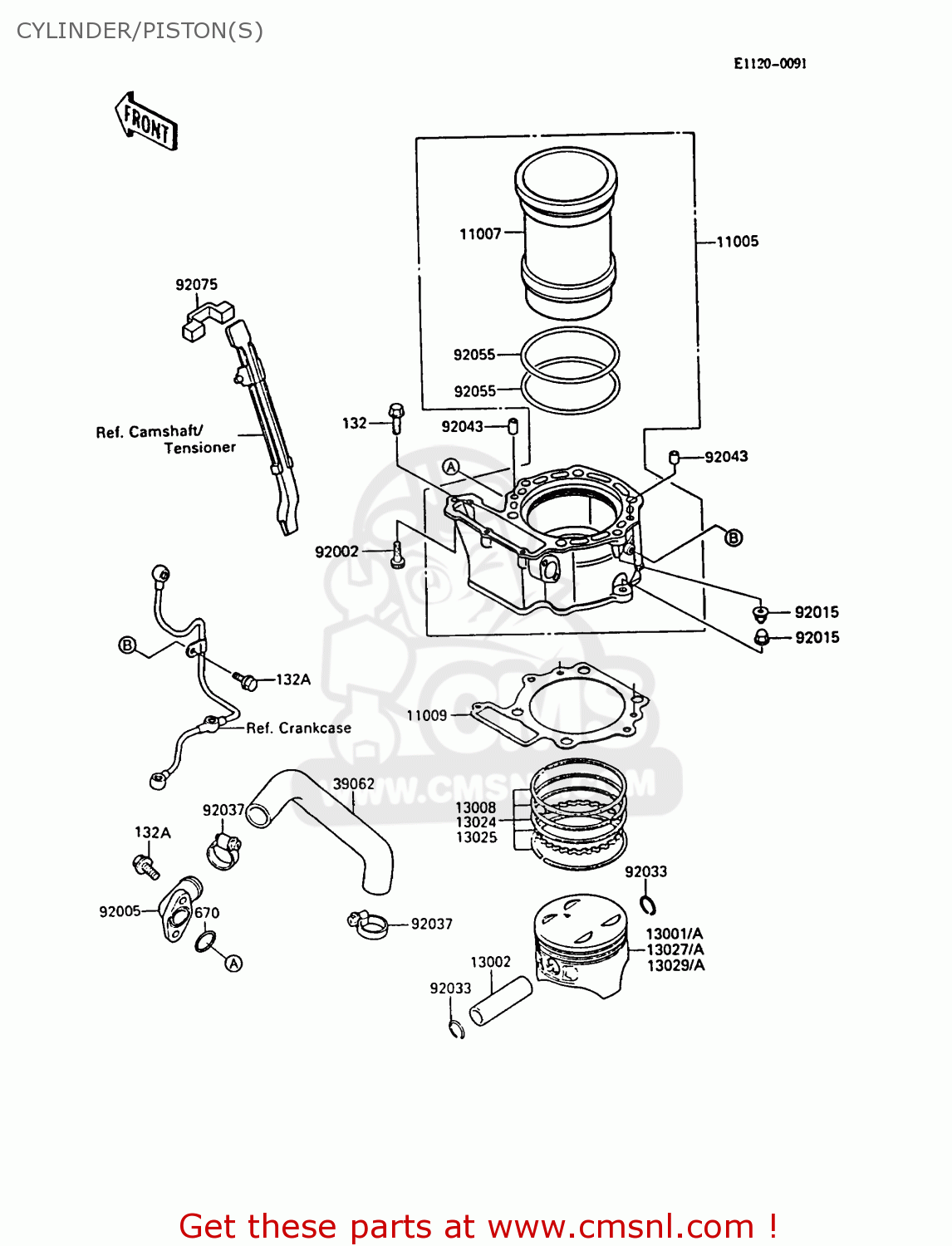 CYLINDER/PISTON(S) KL500-A2 KLR500 1988 AR