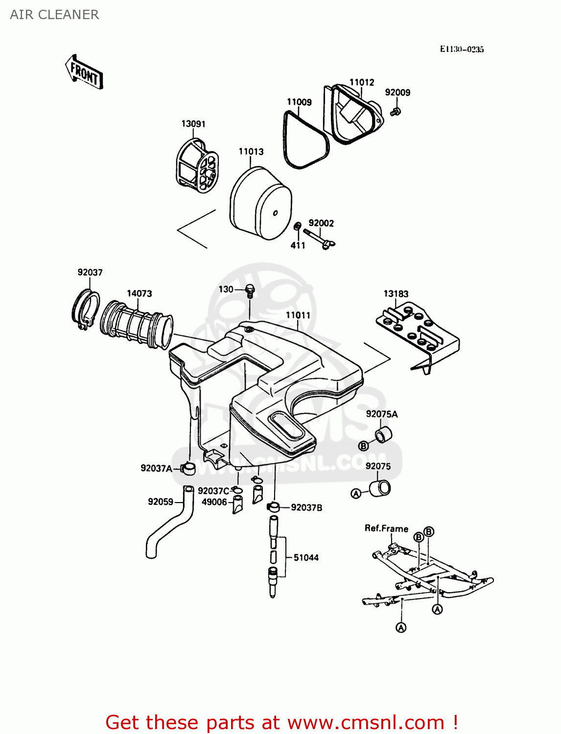 AIR CLEANER KL500-A2 KLR500 1988 AR
