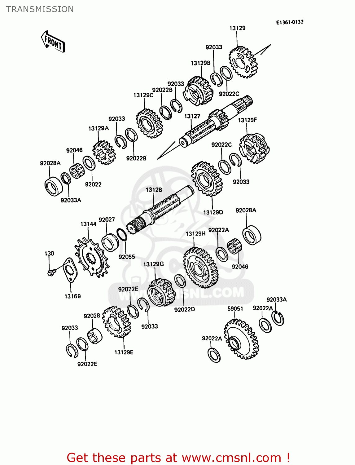 TRANSMISSION KL500-A2 KLR500 1988 AR