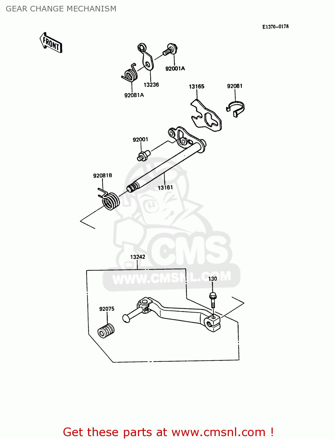 GEAR CHANGE MECHANISM KL500-A2 KLR500 1988 AR