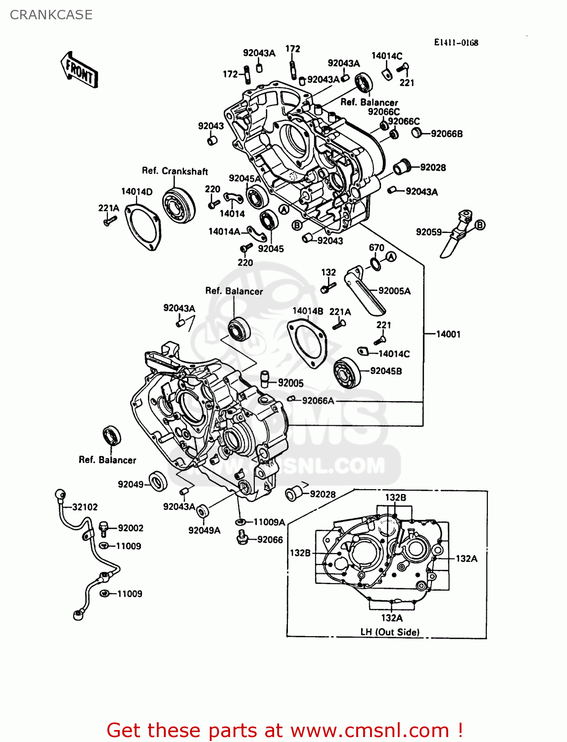 CRANKCASE KL500-A2 KLR500 1988 AR