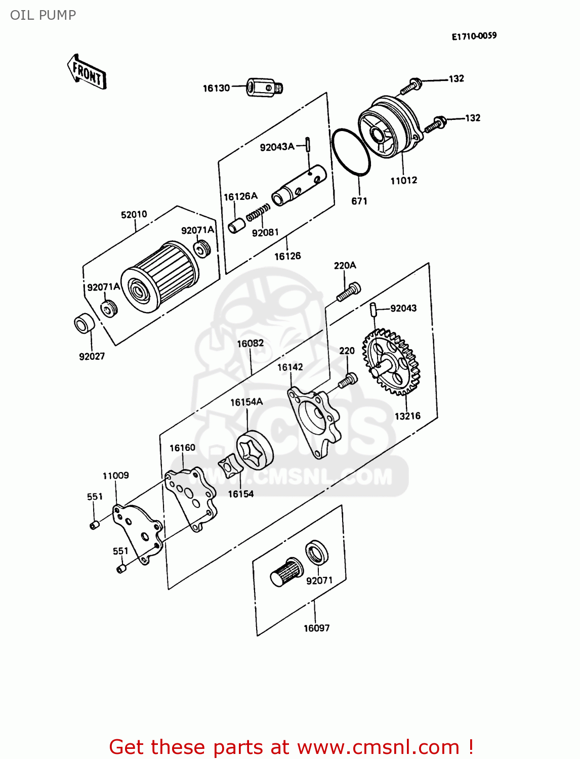 OIL PUMP KL500-A2 KLR500 1988 AR