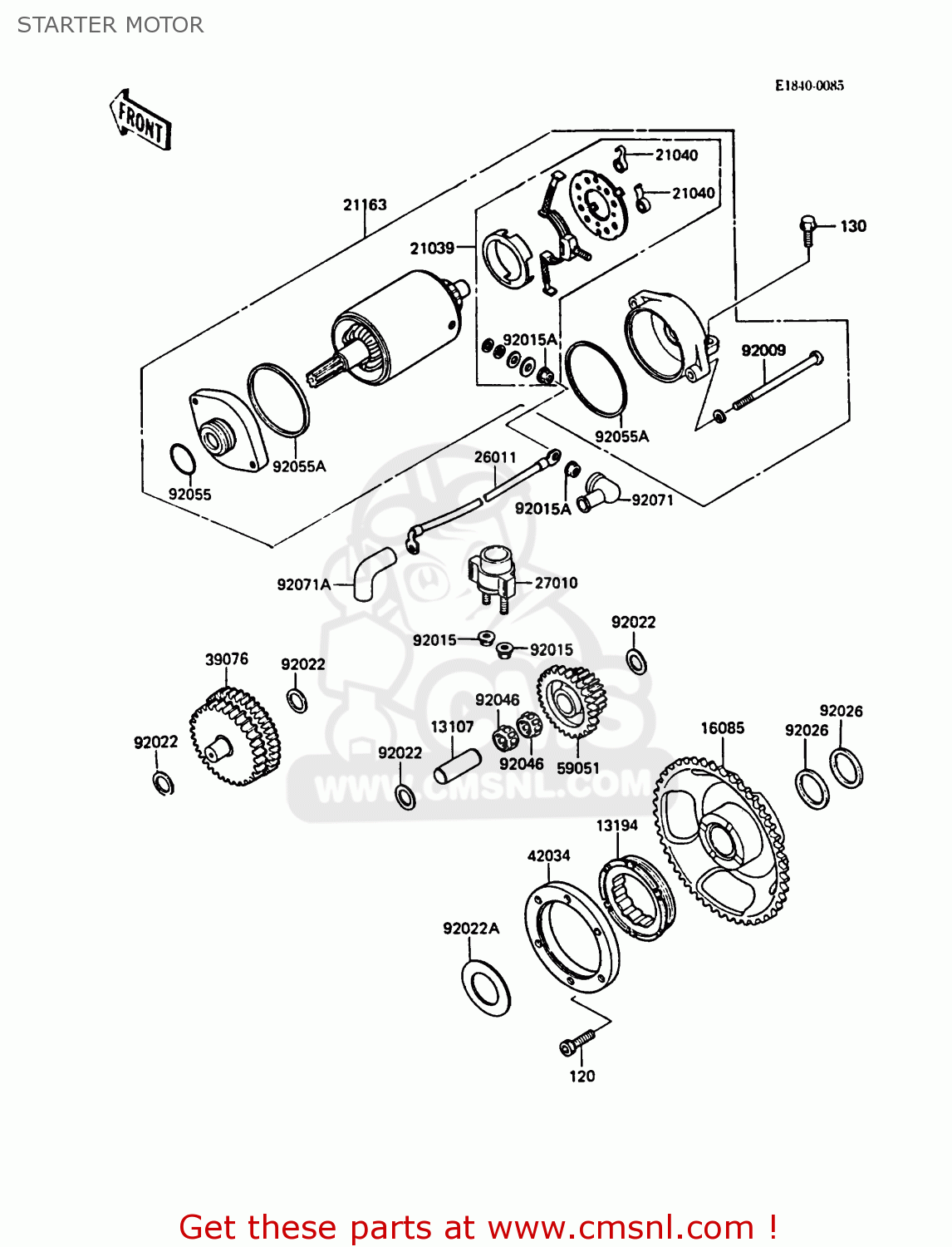 STARTER MOTOR KL500-A2 KLR500 1988 AR