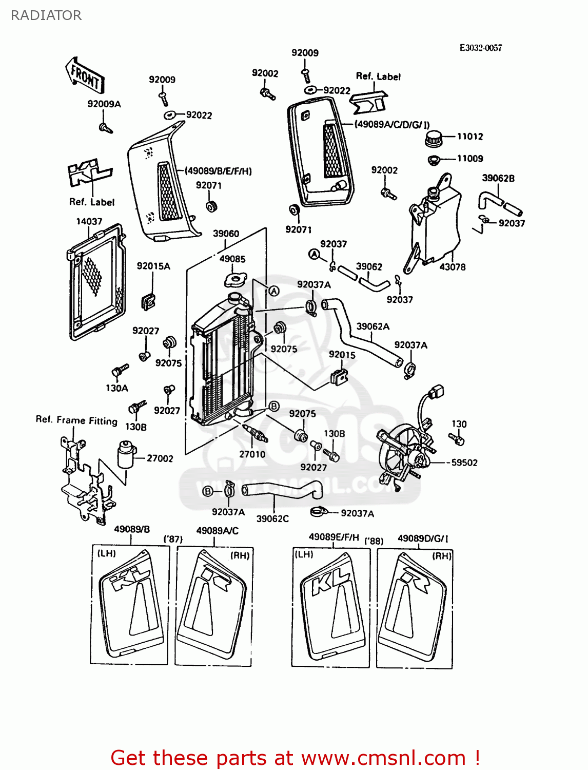 RADIATOR KL500-A2 KLR500 1988 AR