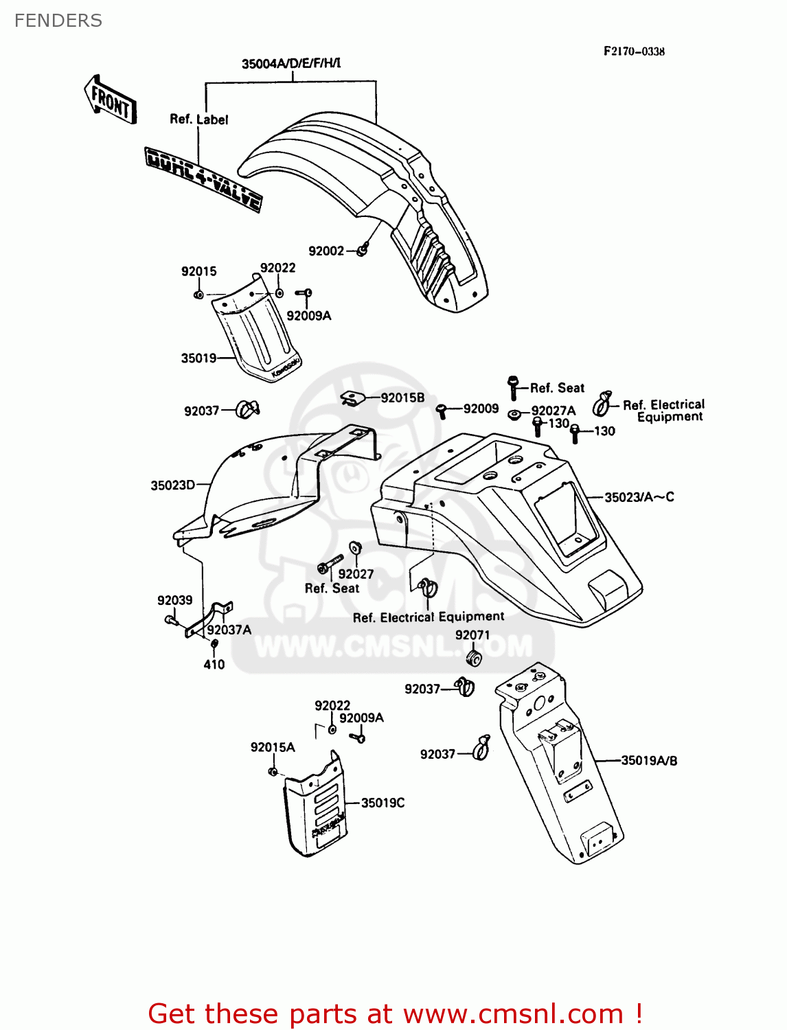 FENDERS KL500-A2 KLR500 1988 AR