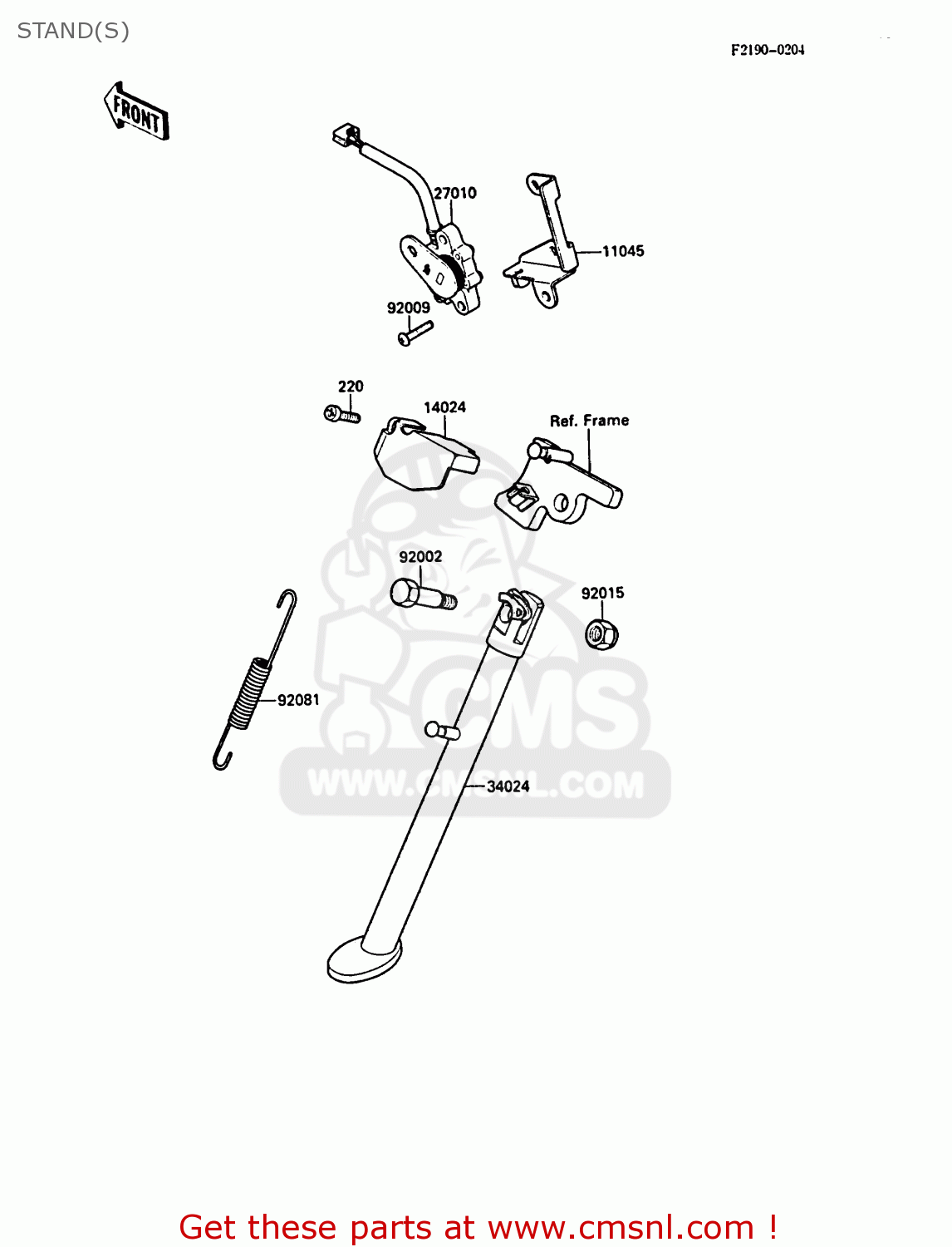 STAND(S) KL500-A2 KLR500 1988 AR