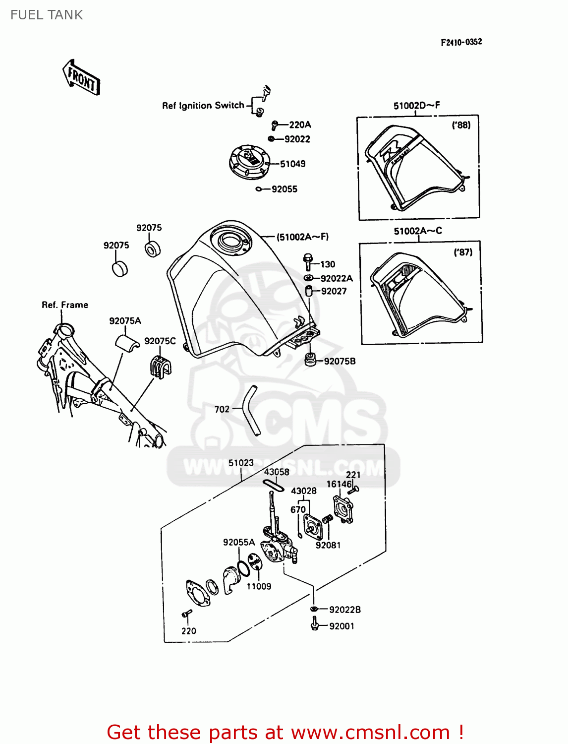 FUEL TANK KL500-A2 KLR500 1988 AR
