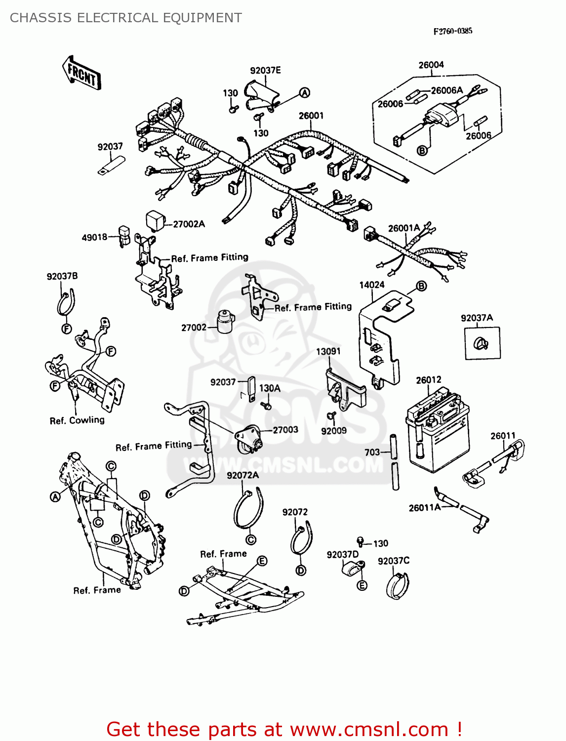 CHASSIS ELECTRICAL EQUIPMENT KL500-A2 KLR500 1988 AR