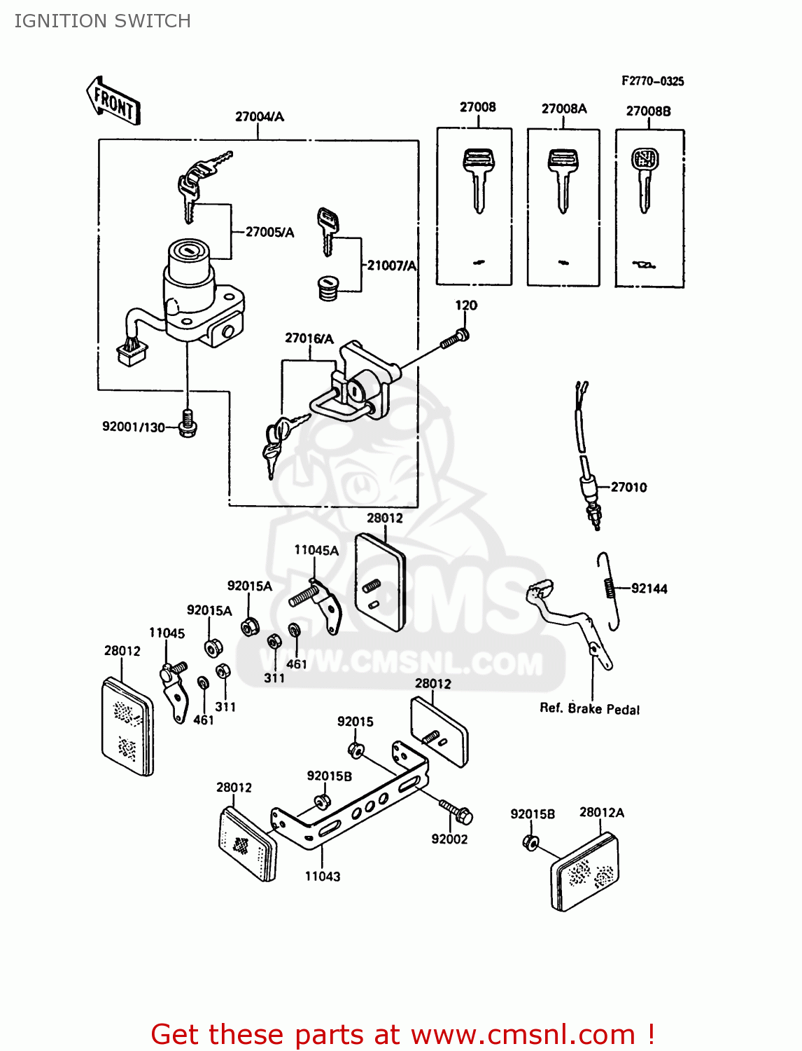 IGNITION SWITCH KL500-A2 KLR500 1988 AR