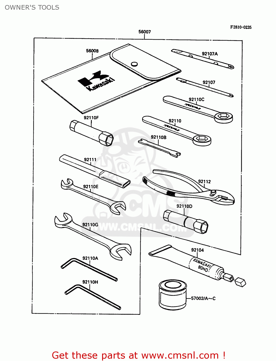 OWNER'S TOOLS KL500-A2 KLR500 1988 AR