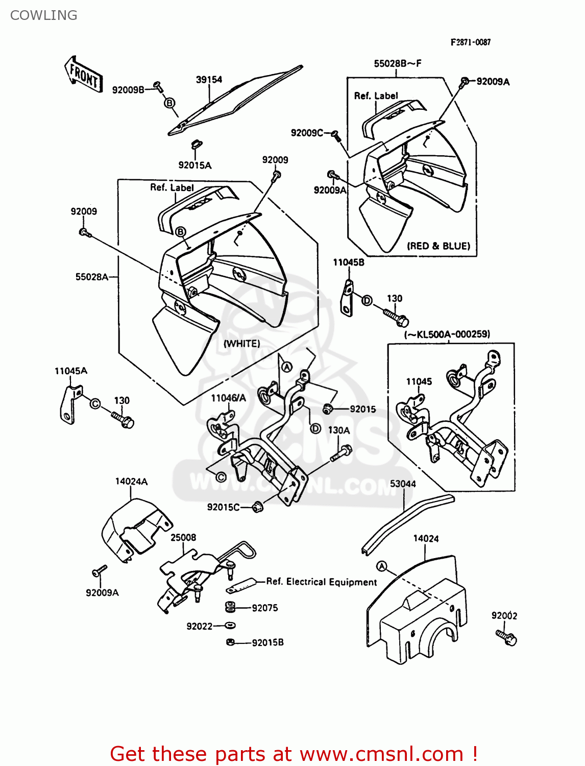 COWLING KL500-A2 KLR500 1988 AR