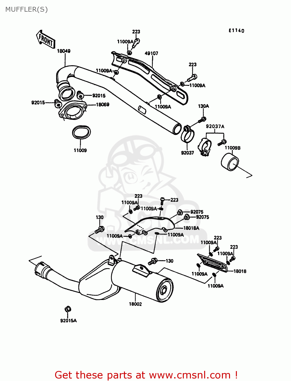 MUFFLER(S) KL500-A3 1989 AUSTRIA
