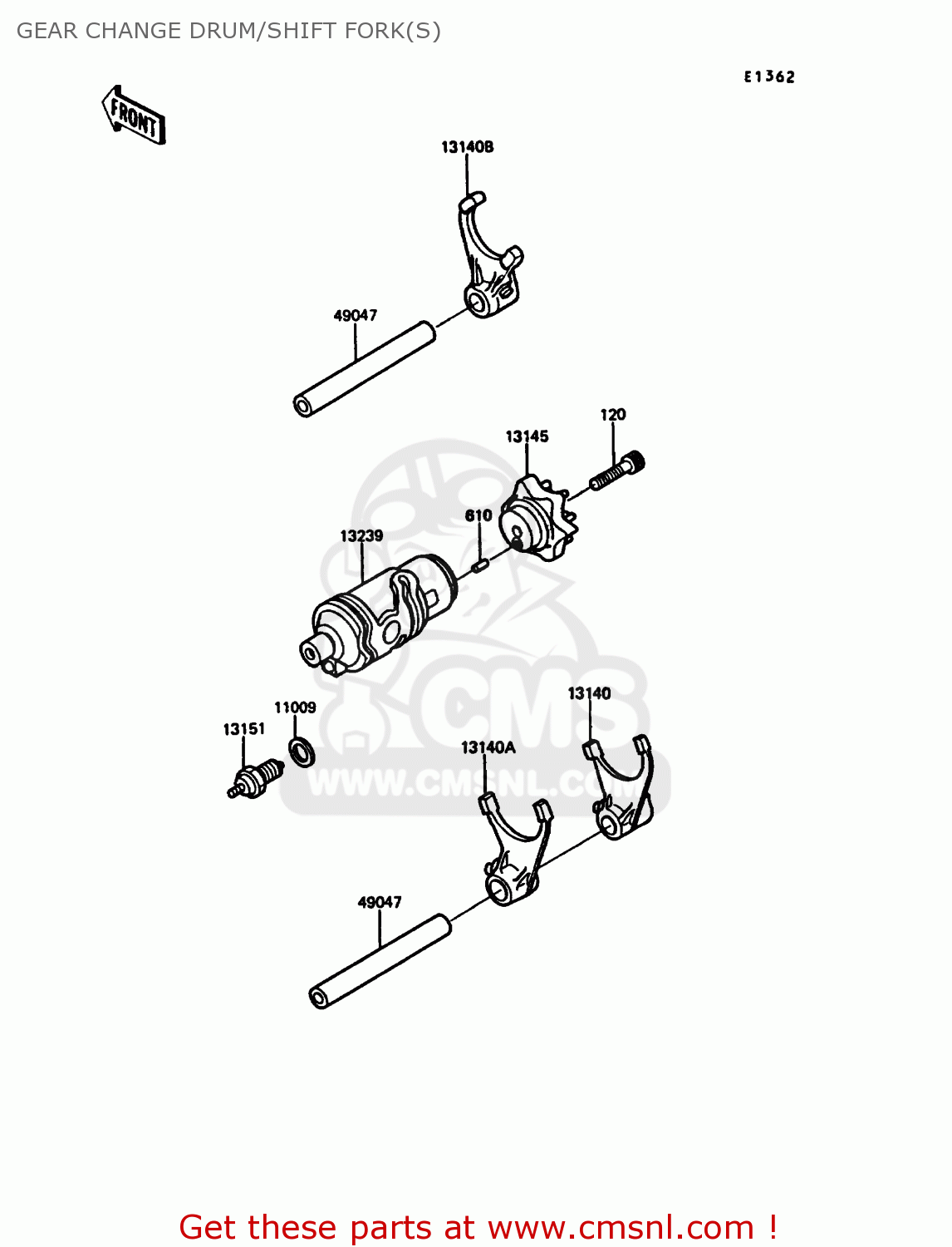GEAR CHANGE DRUM/SHIFT FORK(S) KL500-A3 1989 AUSTRIA