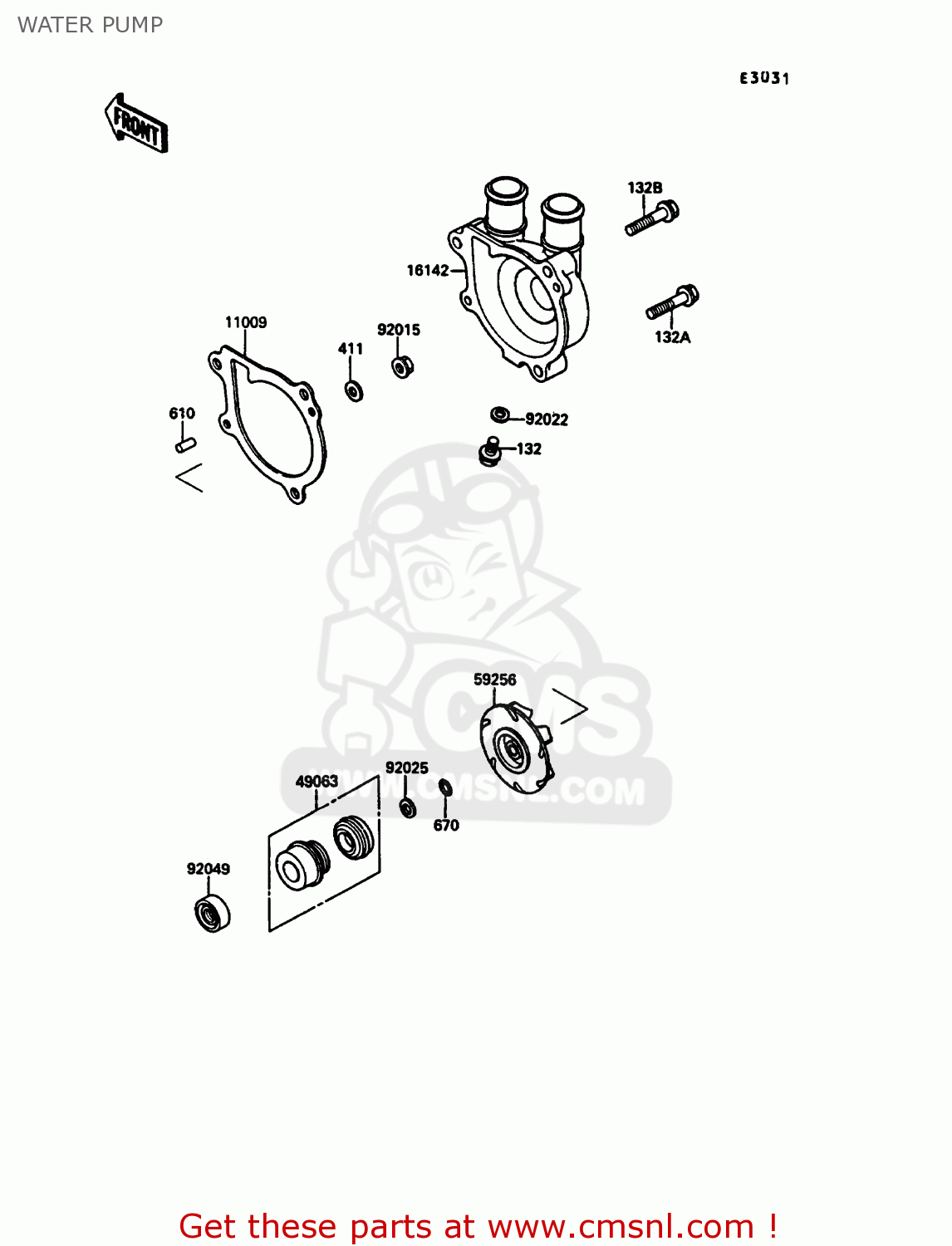 WATER PUMP KL500-A3 1989 AUSTRIA