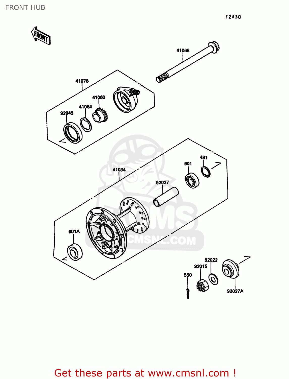FRONT HUB KL500-A3 1989 AUSTRIA