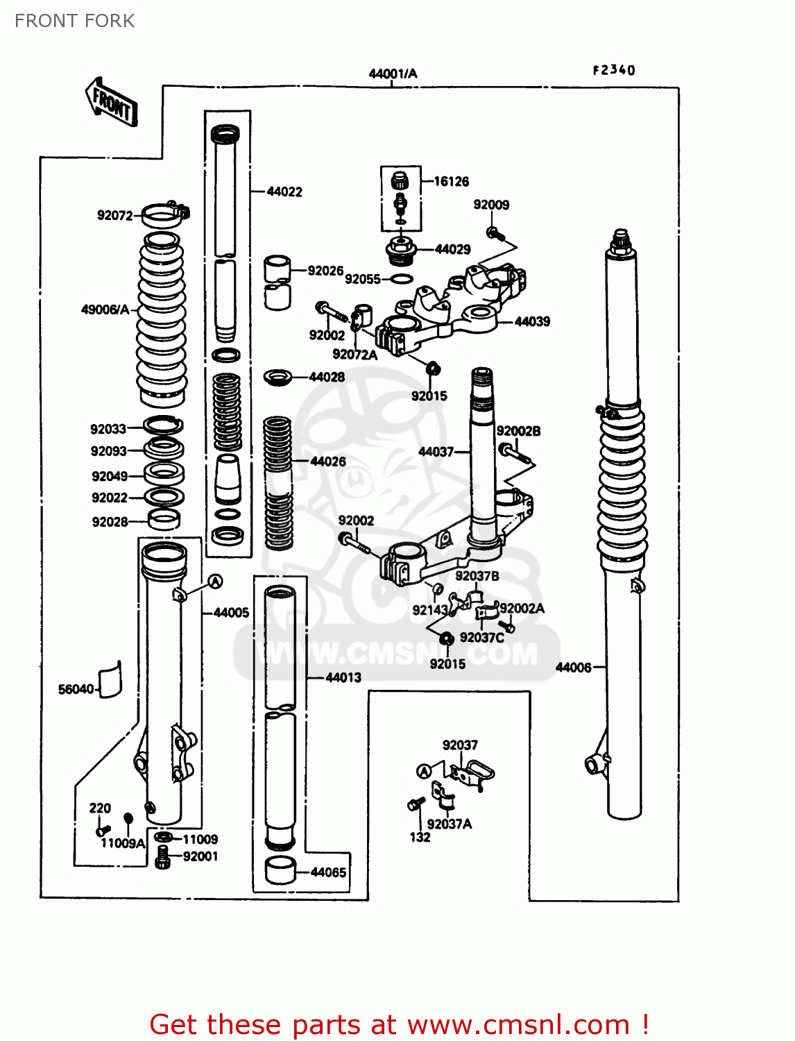 FRONT FORK KL500-A3 1989 AUSTRIA