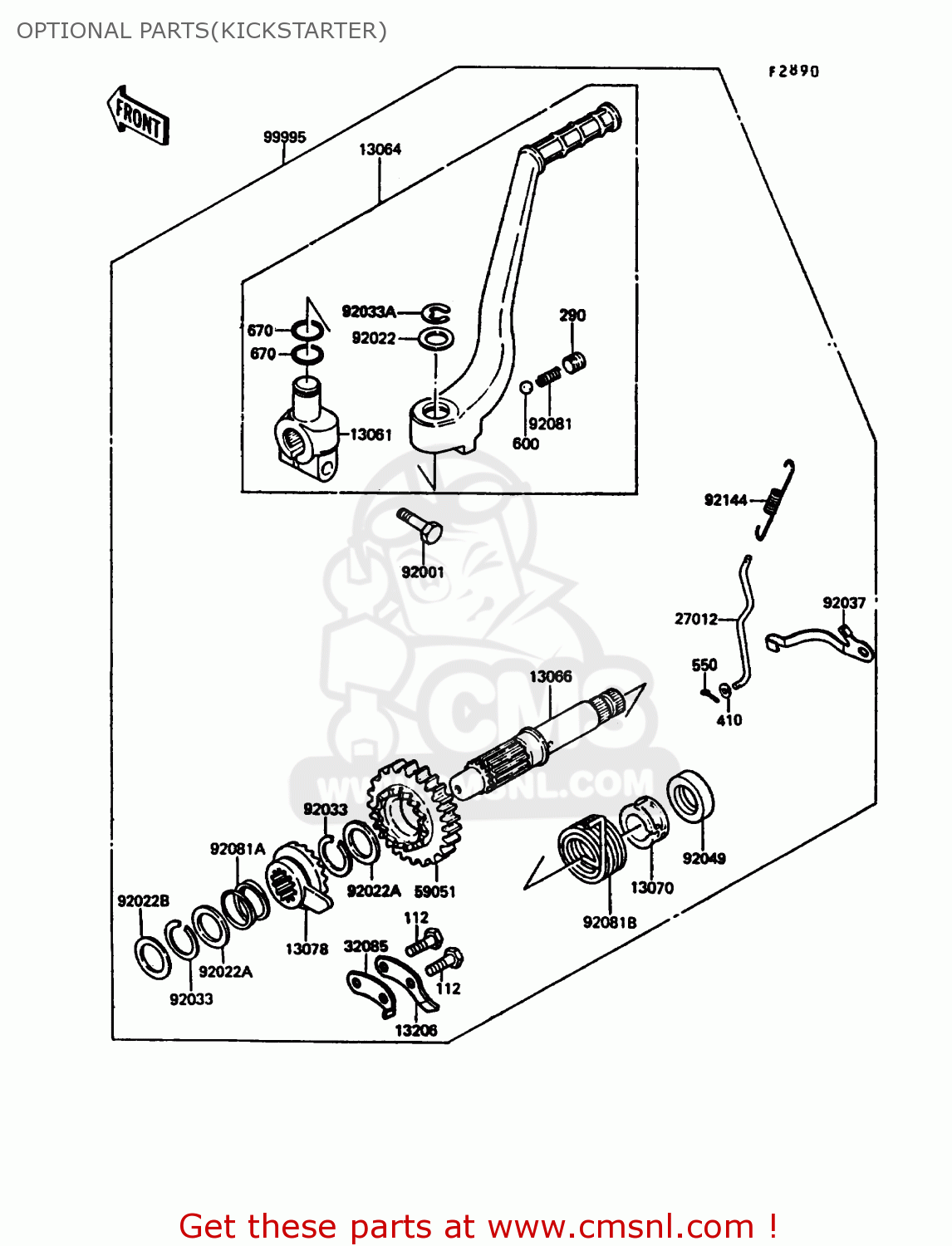 OPTIONAL PARTS(KICKSTARTER) KL500-A3 1989 AUSTRIA