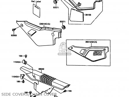 SIDE COVERS/CHAIN COVER - KL500-A3 1989 AUSTRIA