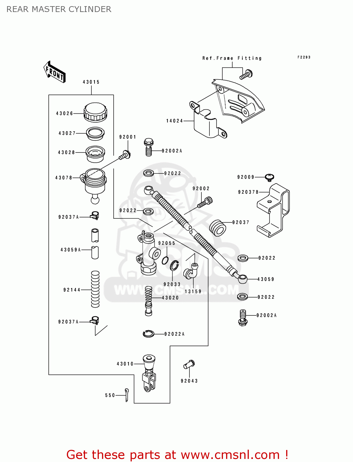 REAR MASTER CYLINDER KL500-B1 TENGAI 1989 AR NR