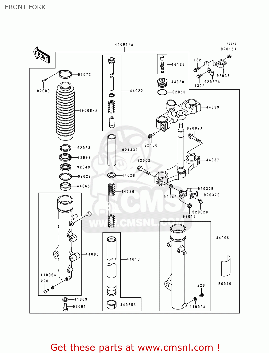 FRONT FORK KL500-B1 TENGAI 1989 AR NR
