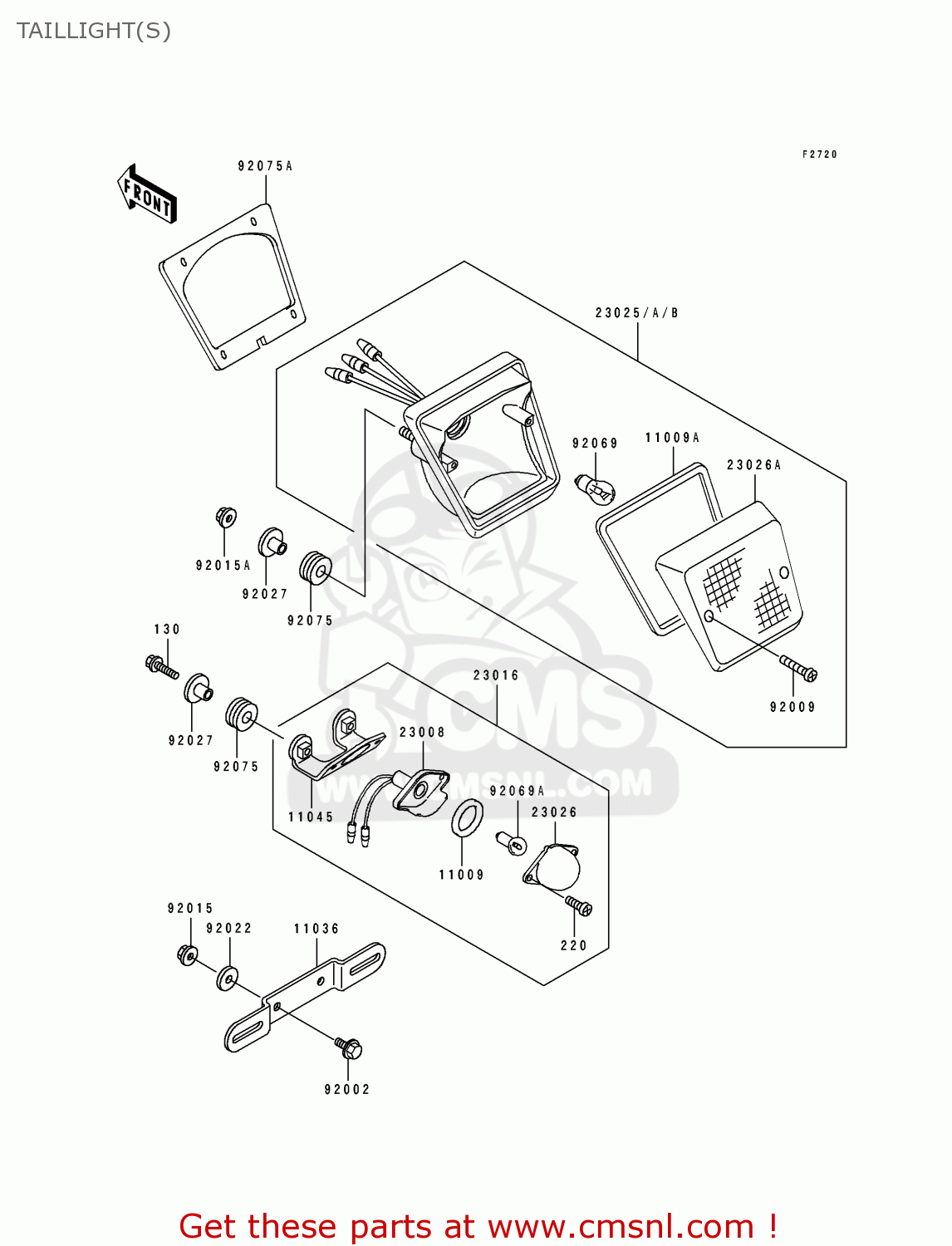 TAILLIGHT(S) KL500-B1 TENGAI 1989 AR NR