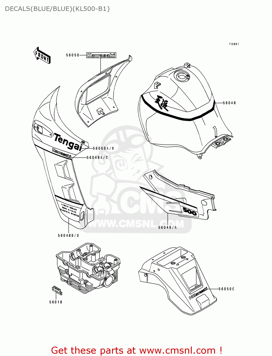 DECALS(BLUE/BLUE)(KL500-B1) KL500-B1 TENGAI 1989 AR NR