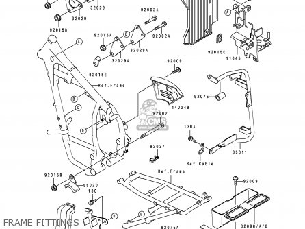 FRAME FITTINGS - KL500-B1 TENGAI 1989 AR NR