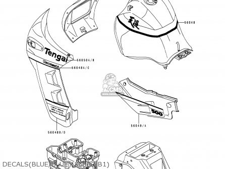 DECALS(BLUE/BLUE)(KL500-B1) - KL500-B1 TENGAI 1989 AR NR