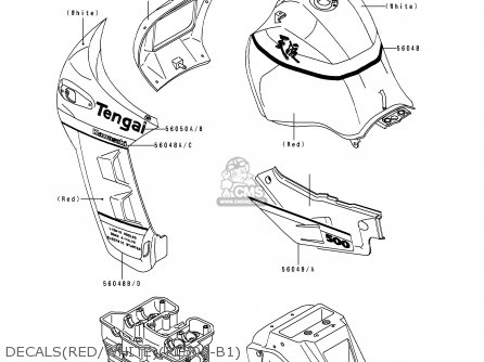 DECALS(RED/WHITE)(KL500-B1) - KL500-B1 TENGAI 1989 AR NR