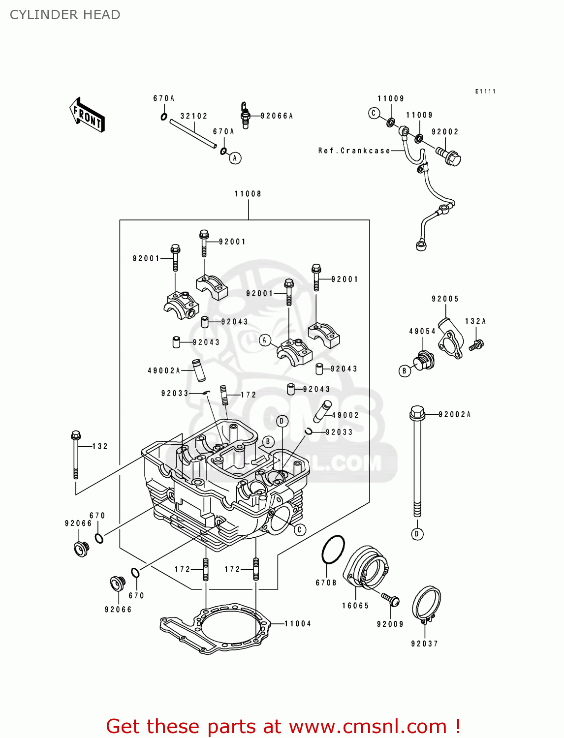 CYLINDER HEAD KL500-B2 TENGAI 1990 AR NR