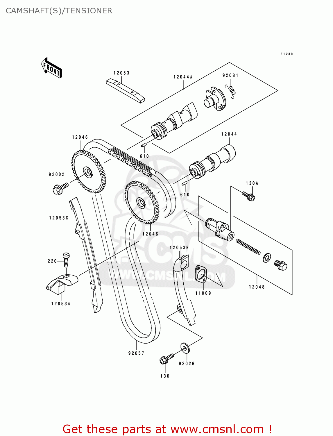 CAMSHAFT(S)/TENSIONER KL500-B2 TENGAI 1990 AR NR