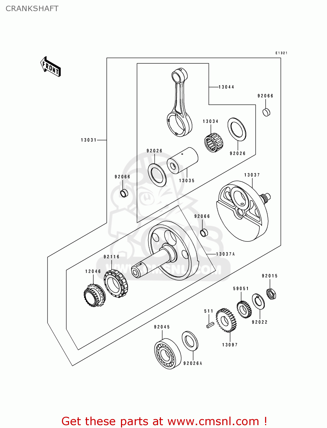 CRANKSHAFT KL500-B2 TENGAI 1990 AR NR