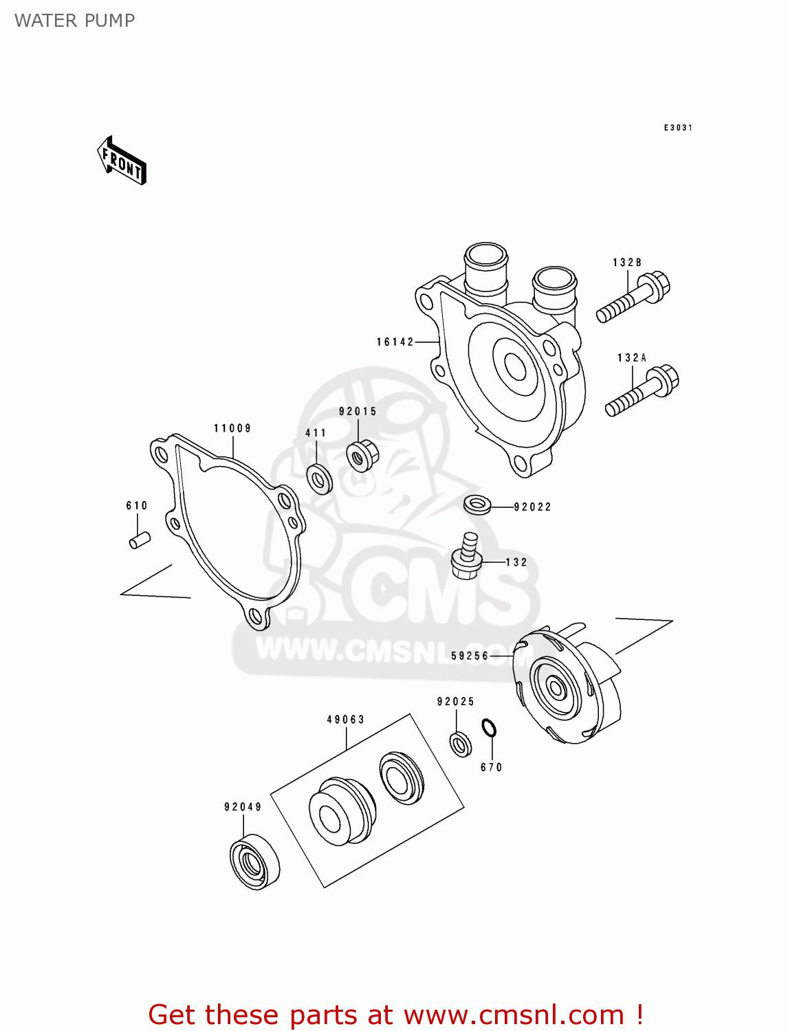 WATER PUMP KL500-B2 TENGAI 1990 AR NR