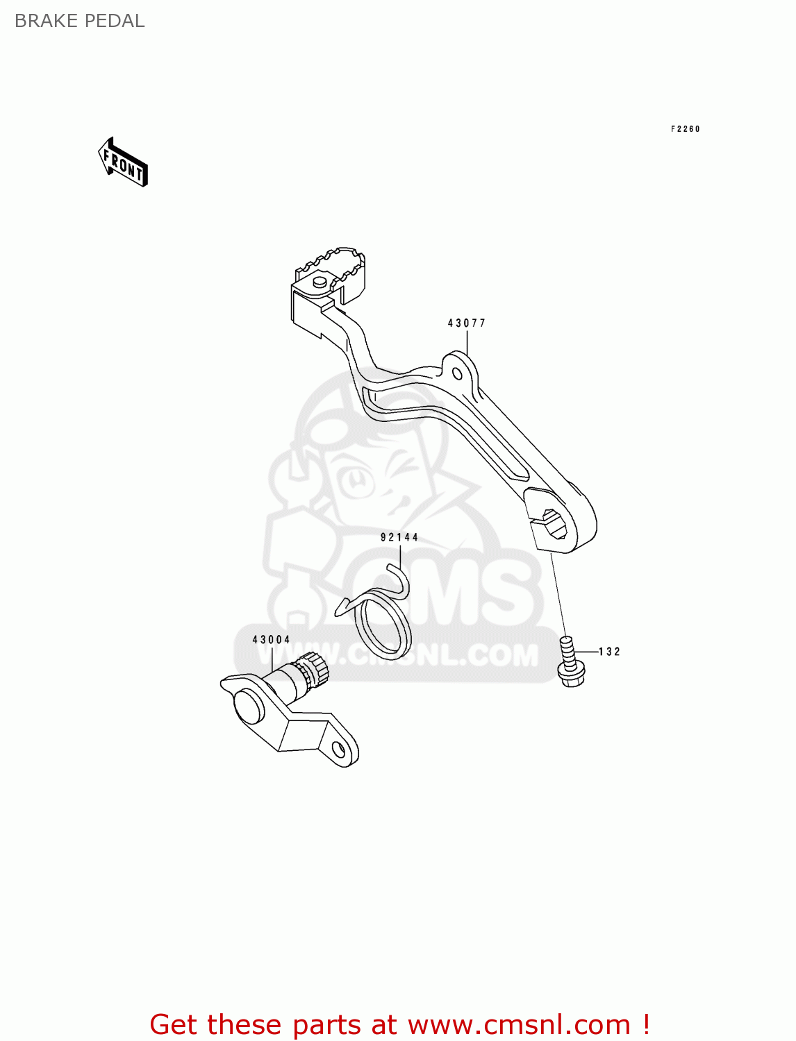 BRAKE PEDAL KL500-B2 TENGAI 1990 AR NR