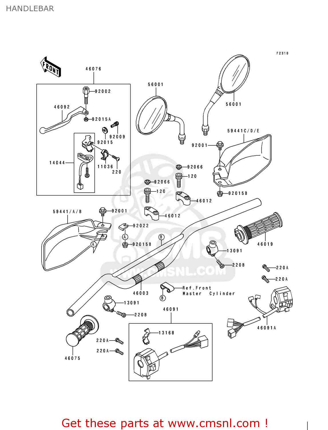 HANDLEBAR KL500-B2 TENGAI 1990 AR NR