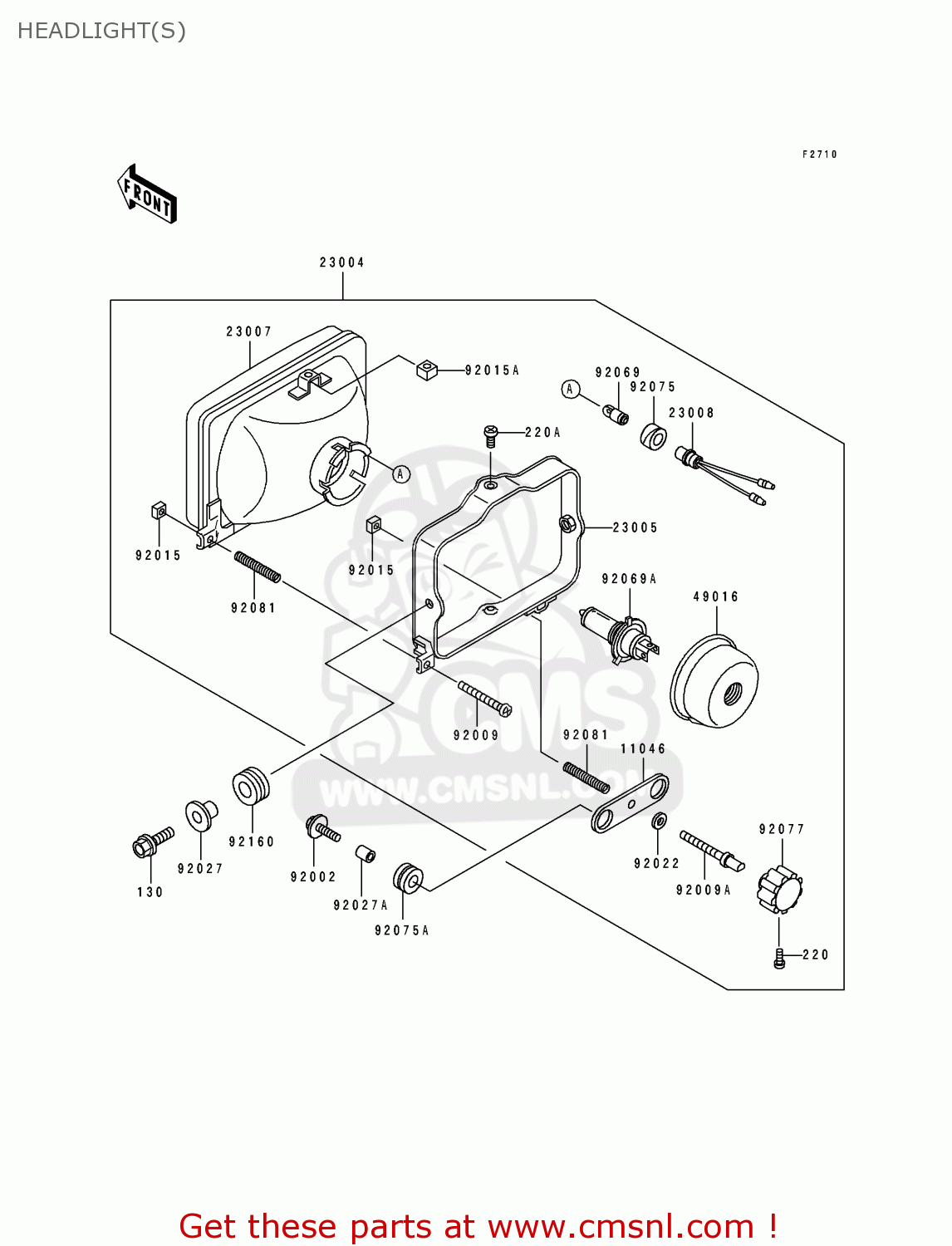 HEADLIGHT(S) KL500-B2 TENGAI 1990 AR NR