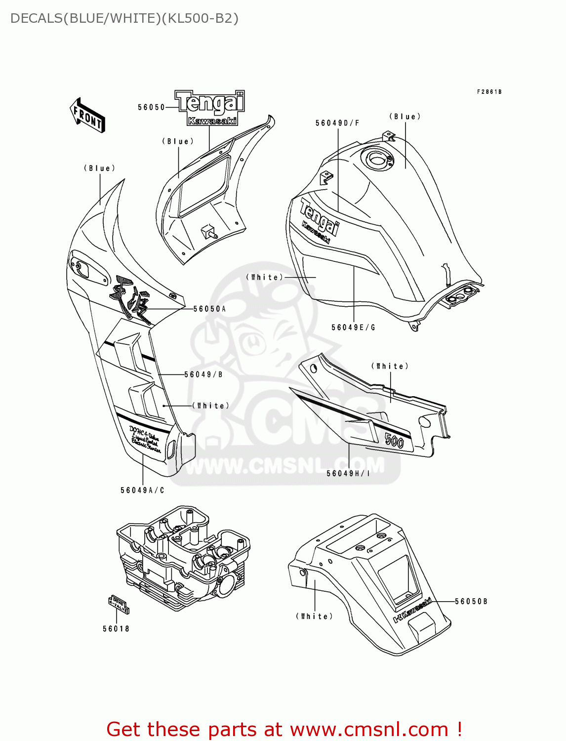 DECALS(BLUE/WHITE)(KL500-B2) KL500-B2 TENGAI 1990 AR NR