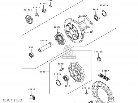 REAR HUB - KL500-B2 TENGAI 1990 AR NR
