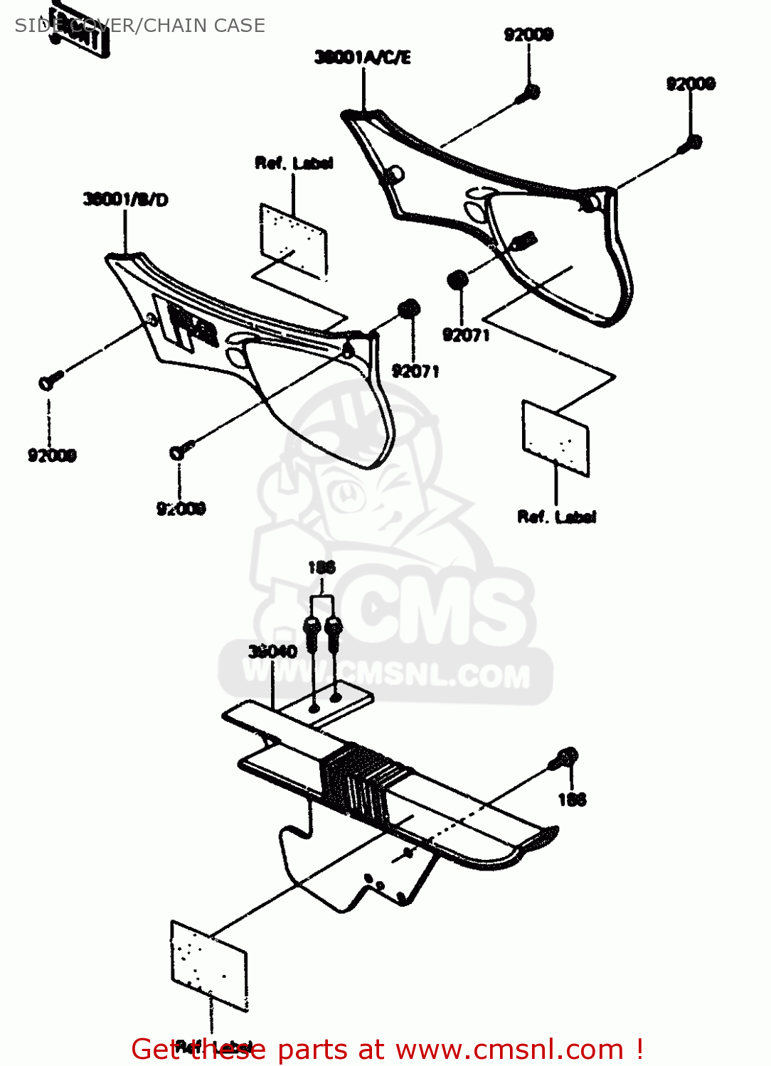 SIDE COVER/CHAIN CASE KL600A1 1984 EUROPE UK FR GR IT SD ST WG
