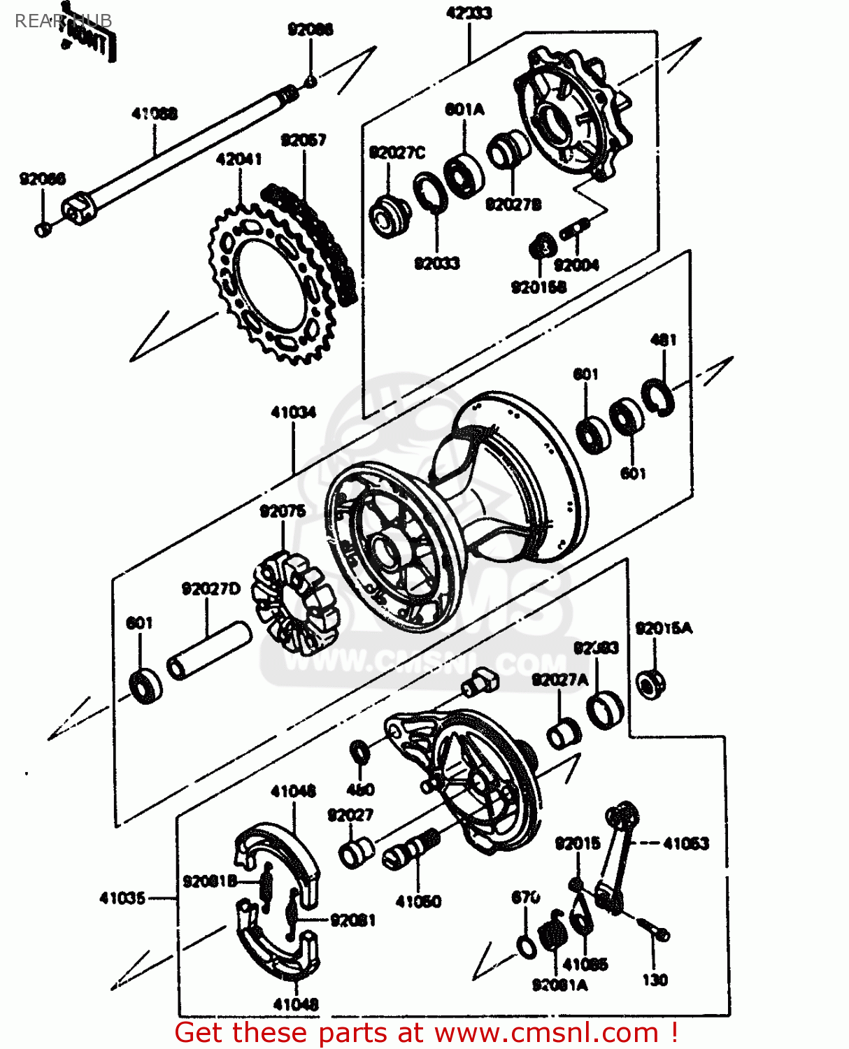 REAR HUB KL600A1 1984 EUROPE UK FR GR IT SD ST WG