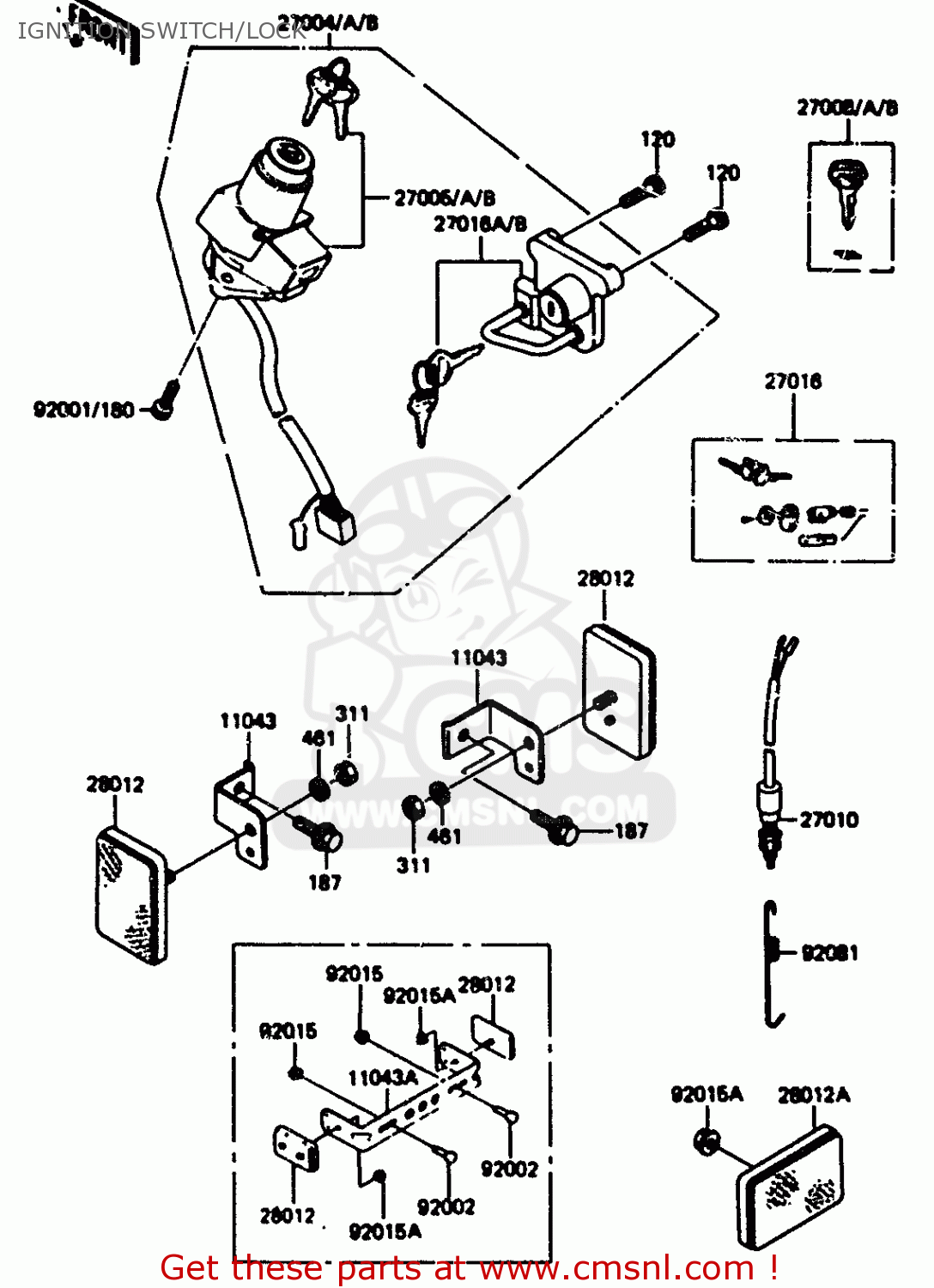 IGNITION SWITCH/LOCK KL600A1 1984 EUROPE UK FR GR IT SD ST WG