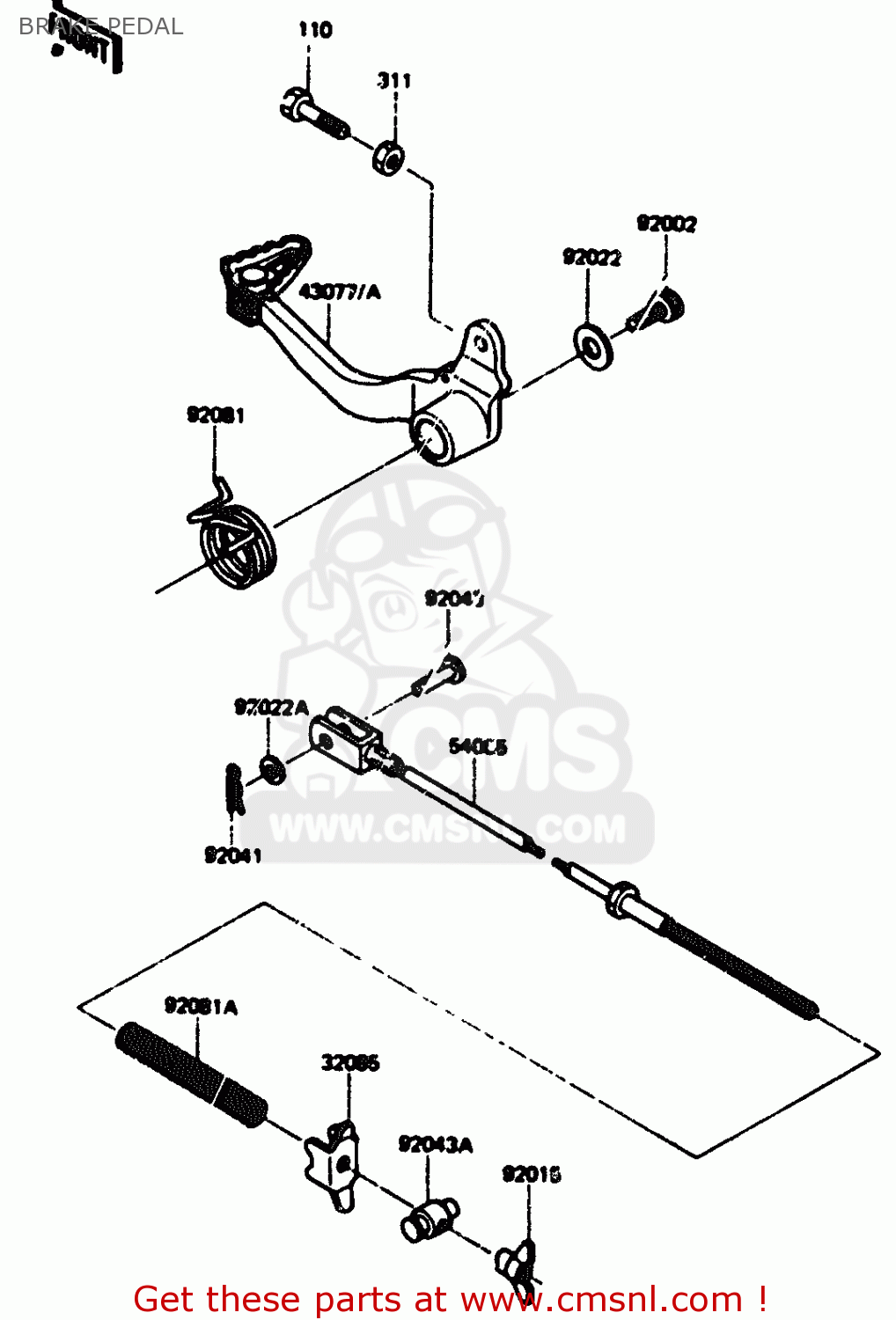BRAKE PEDAL KL600A1 1984 EUROPE UK FR GR IT SD ST WG
