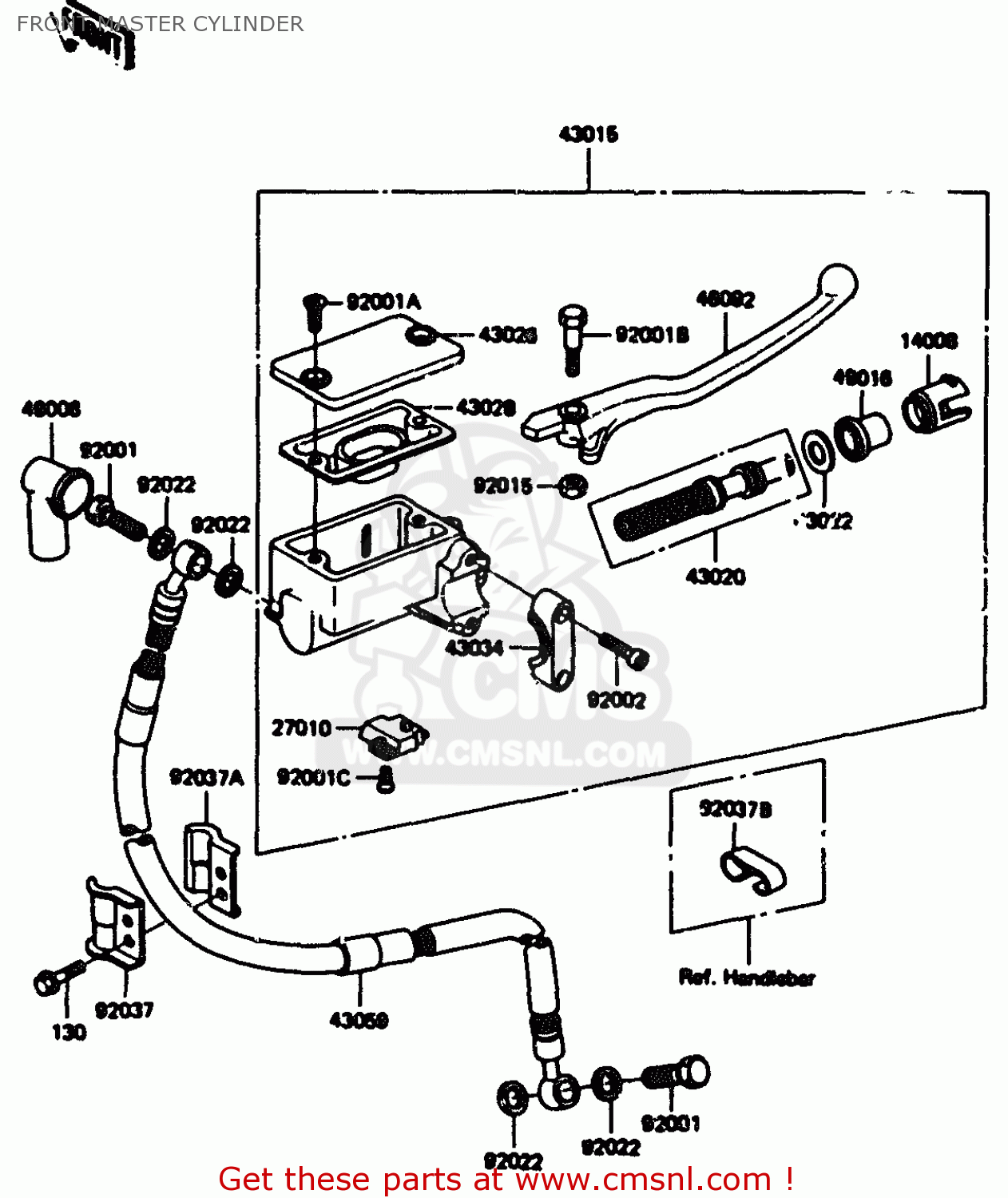 FRONT MASTER CYLINDER KL600A1 1984 EUROPE UK FR GR IT SD ST WG