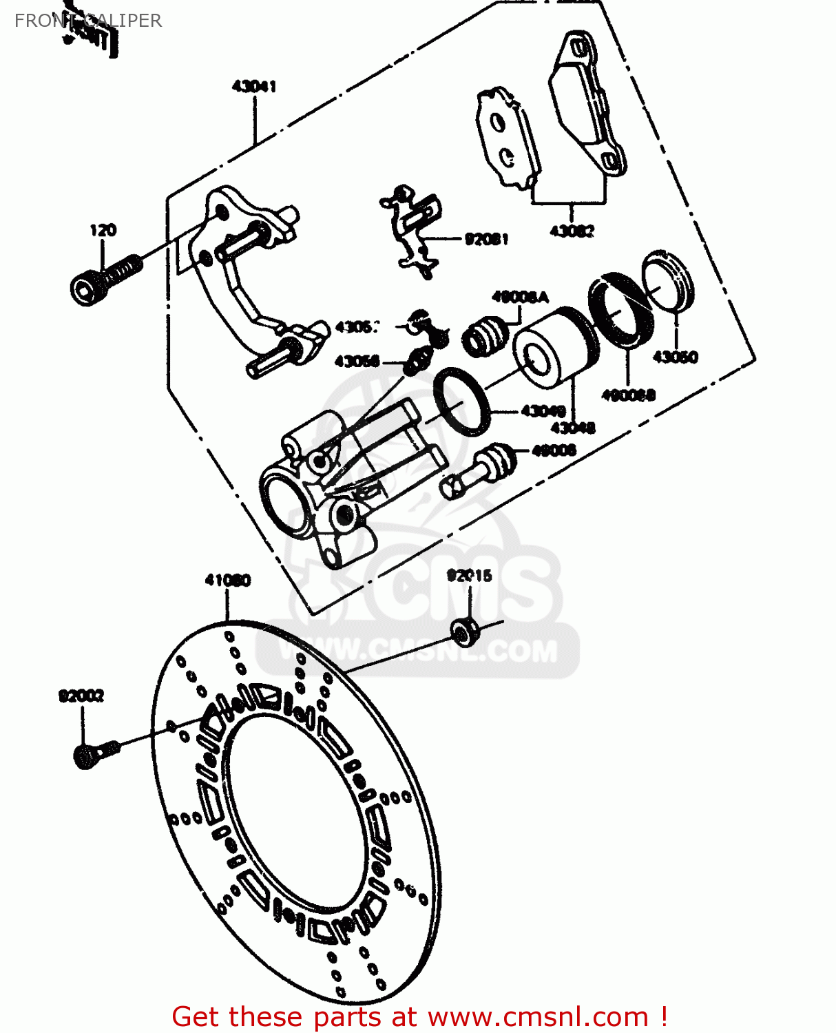 FRONT CALIPER KL600A1 1984 EUROPE UK FR GR IT SD ST WG