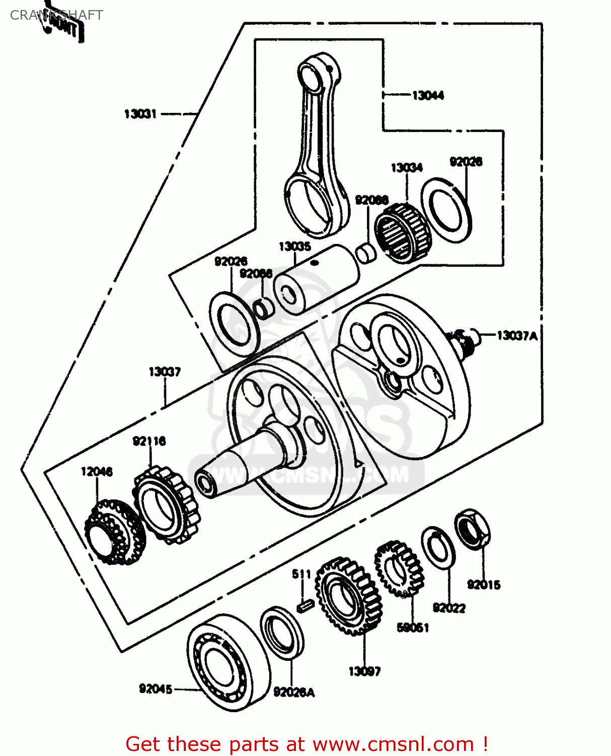 CRANKSHAFT KL600A1 1984 EUROPE UK FR GR IT SD ST WG